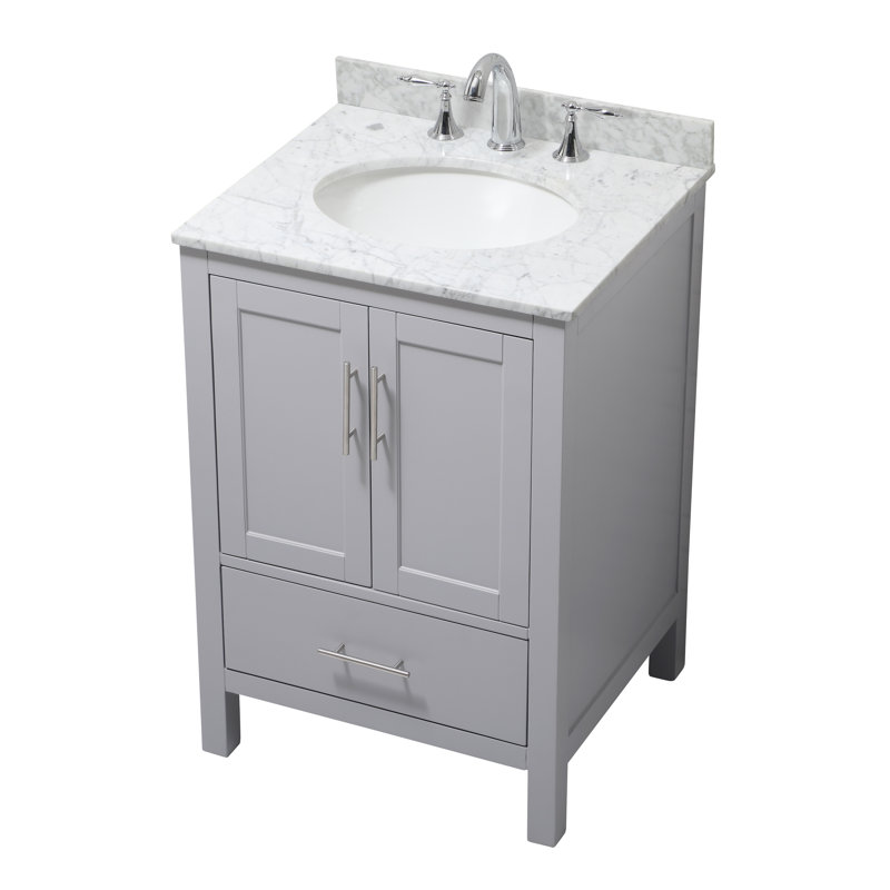 Beachcrest Home Nova 24'' Single Bathroom Vanity with Stone Top